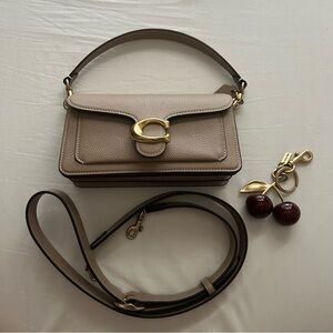 Coach Tan Leather Bag with Gold Accents